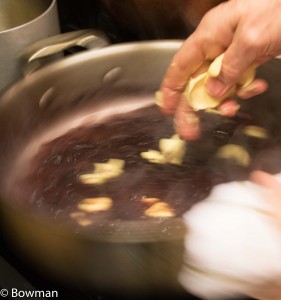 swirling burre rouge adding butter